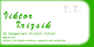 viktor krizsik business card